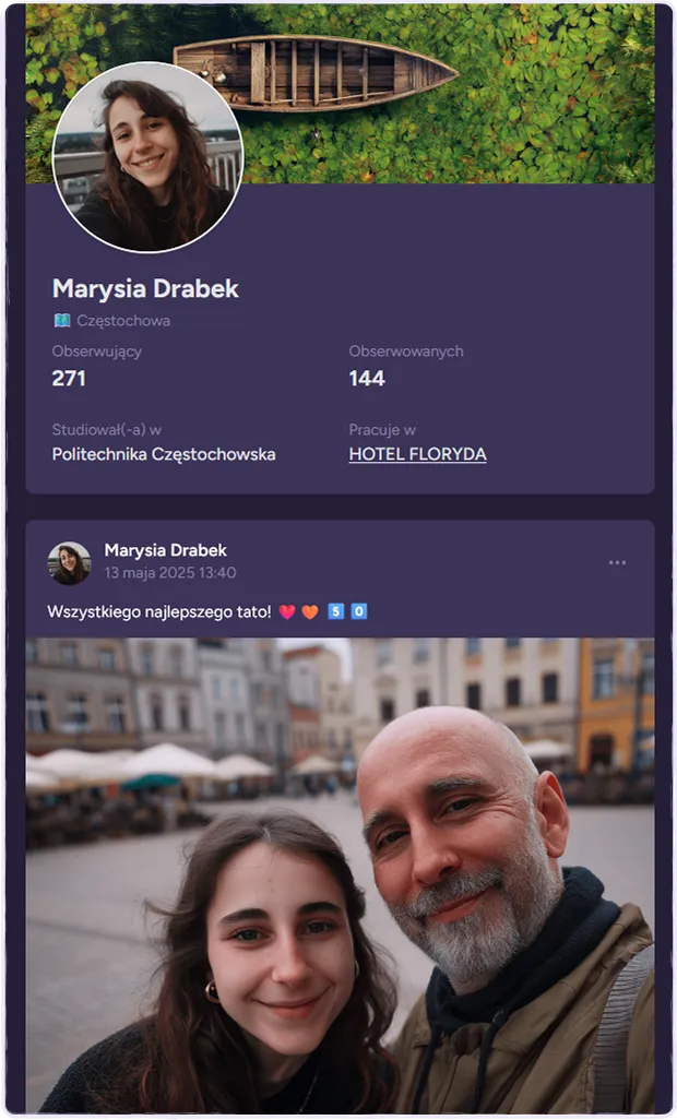 Portal społecznościowy DOCIEKLIWI - profil Marysi